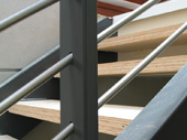Powder coated steel railings