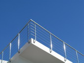 Steel railings with cable