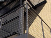 Steel railings with cable